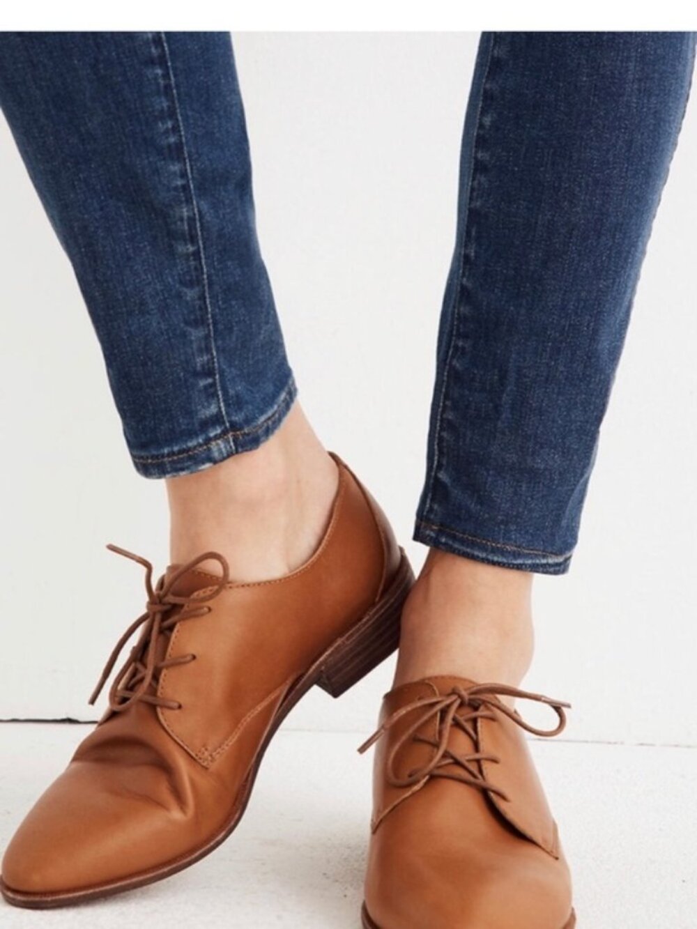 Madewell Frances Classic women Lace-Up Oxfords Tan Leather 6.5 casual office